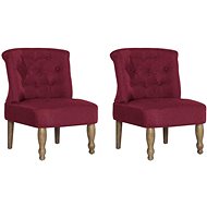 French armchairs 2 pcs burgundy textile - Armchair