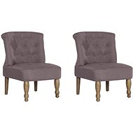 French armchairs 2 pcs taupe textile - Armchair