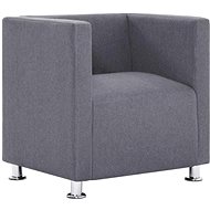 Square armchair light gray textile - Armchair