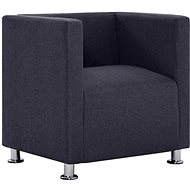 Square armchair dark gray textile - Armchair