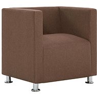 Square armchair brown textile - Armchair