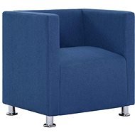 Square armchair blue textile - Armchair