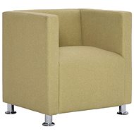 Square armchair green textile - Armchair