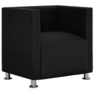 Square armchair black textile - Armchair