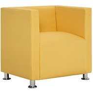 Square armchair yellow textile - Armchair