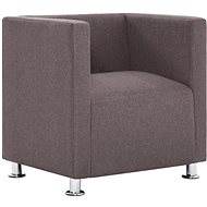 Square armchair taupe textile - Armchair