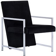 Armchair with chromed black velvet legs - Armchair