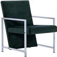 Armchair with chrome legs dark green velvet - Armchair