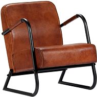 Relaxing armchair brown genuine leather - Armchair