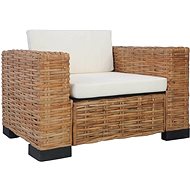 Armchair with Cushions Natural Rattan - Armchair