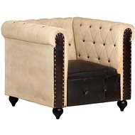 Chesterfield armchair brown genuine leather - Armchair
