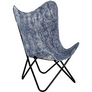 Armchair Butterfly indigo blue textile - Armchair