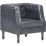 Gray genuine leather armchair - Armchair