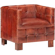 Club chair dark brown genuine leather - Armchair