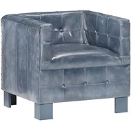 Club chair gray genuine leather - Armchair