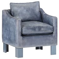 Club chair gray genuine leather - Armchair