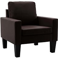 Faux Leather Armchair, Brown - Armchair