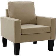 Leatherette cappuccino armchair - Armchair