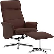 Positioning chair with brown faux leather footrest - Armchair