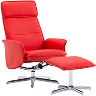 Positioning chair with red faux leather footrest - Armchair