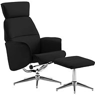 Positioning chair with black faux leather footrest - Armchair