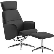 Positioning chair with anthracite faux leather footrest - Armchair
