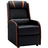 Black-orange faux leather reclining chair - Armchair