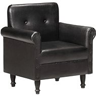 Black genuine leather club chair - Armchair