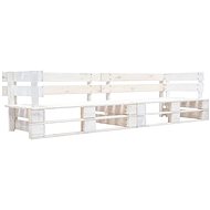2-seater Garden Sofa from Pallets White Wood 277383 - Garden Sofa