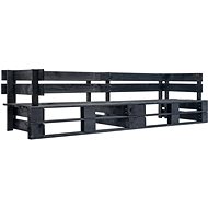 2-seater garden sofa from black wood pallets 277416 - Garden Sofa