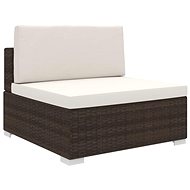 Partial central sofa 1 pc with pillows polyratt brown 46793 - Garden Sofa