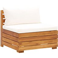 Partial Central Sofa with Cushions 1 piece Solid Acacia Wood 46687 - Garden Sofa