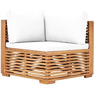 Garden corner sofa with cream cushions solid teak 49375 - Garden Sofa