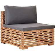 Garden center sofa with gray cushions solid teak 49377 - Garden Sofa