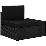 Partial corner sofa with left armrest polyratan black 49499 - Garden Sofa