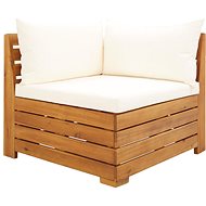 Partial Corner Sofa with Cushions 1 piece Solid Acacia Wood 46686 - Garden Sofa