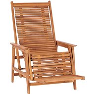 Garden reclining chair with solid teak wood footrest 48963 - Garden Armchair