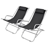 Adjustable garden chairs 2 pcs steel black 42936 - Garden Armchair