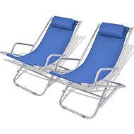 Adjustable garden chairs 2 pcs steel blue 42935 - Garden Armchair