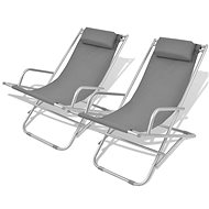 Adjustable Garden Chairs 2 pcs Steel Grey 42938 - Garden Armchair