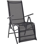 Adjustable garden chair aluminum and textile black 42766 - Garden Armchair