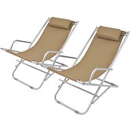 Adjustable garden chairs 2 pcs steel taupe 44298 - Garden Chair