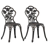 Bistro chair 2 pcs bronze cast aluminum 47862 - Garden Chair