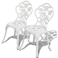Bistro chair 2 pcs cast aluminum white 43176 - Garden Chair