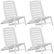 Children' s folding beach chairs 4 pcs plastic white 45624 - Garden Chair