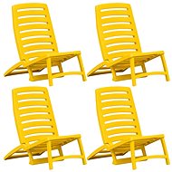 Children' s folding beach chairs 4 pcs plastic yellow 45625 - Garden Chair