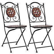 Mosaic bistro chairs 2 pcs brown ceramic 46714 - Garden Chair