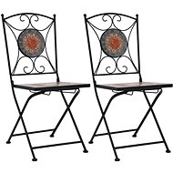 Mosaic bistro chairs 2 pcs orange-gray 46718 - Garden Chair