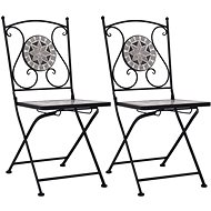 Mosaic bistro chairs 2 pcs gray 46716 - Garden Chair