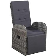 Adjustable garden chair with polyrattan gray 47677 cushion - Garden Armchair